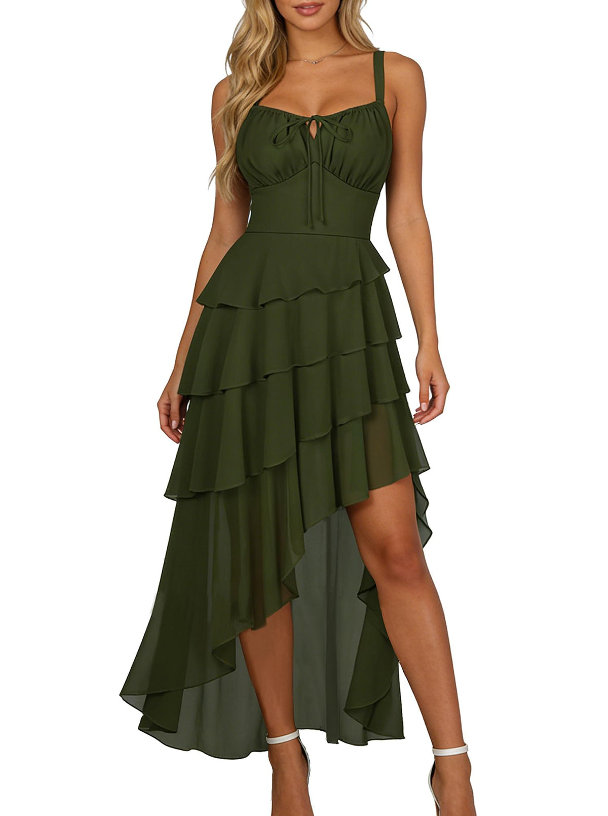 Scarlet Darkness Hi-Low Ruffle Renaissance Pirate Fairy Gothic Corset Dress