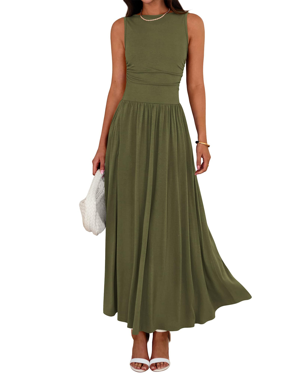 BTFBM Summer Maxi Dresses for Women Sleeveless Casual Dress