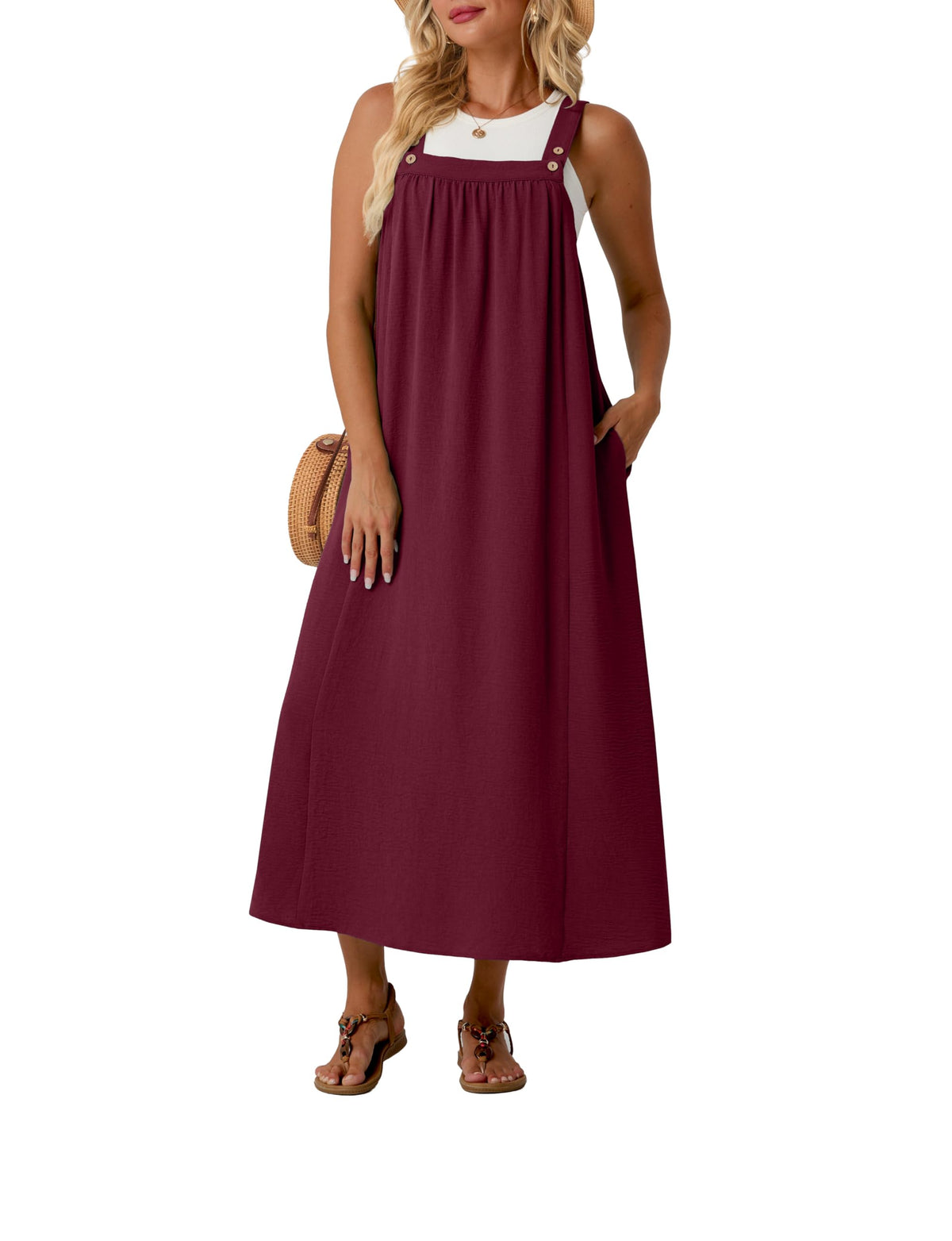 Lepunuo Overall Dress for Women Summer Adjustable Casual Cover Up