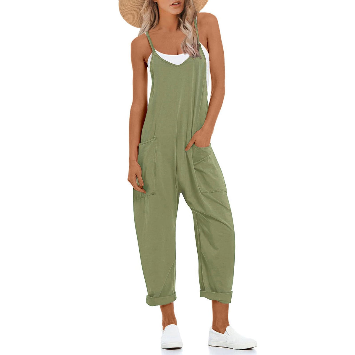 UNIANKIYA One Piece Jumpsuits for Women Casual Overalls Summer Rompers Trendy Jumpers Beach Vacation Outfits Travel Clothes
