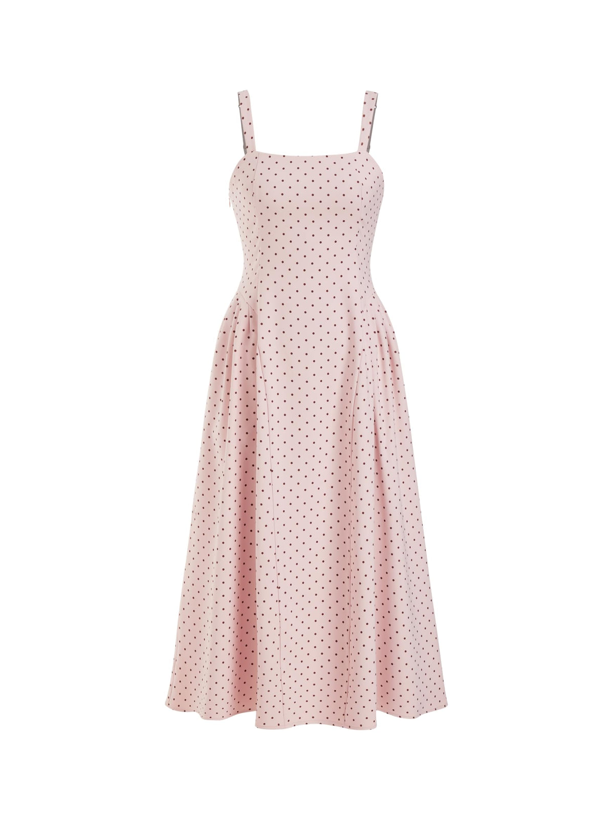 CIDER Womens Polka Dots Summer Casual Dresses Square Neck Sleeveless Midi A Line Elegant Dress
