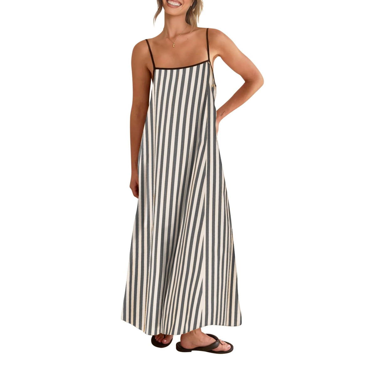 Shy Velvet Women's Linen Maxi Dress Spaghetti Strap Casual Boho Dress