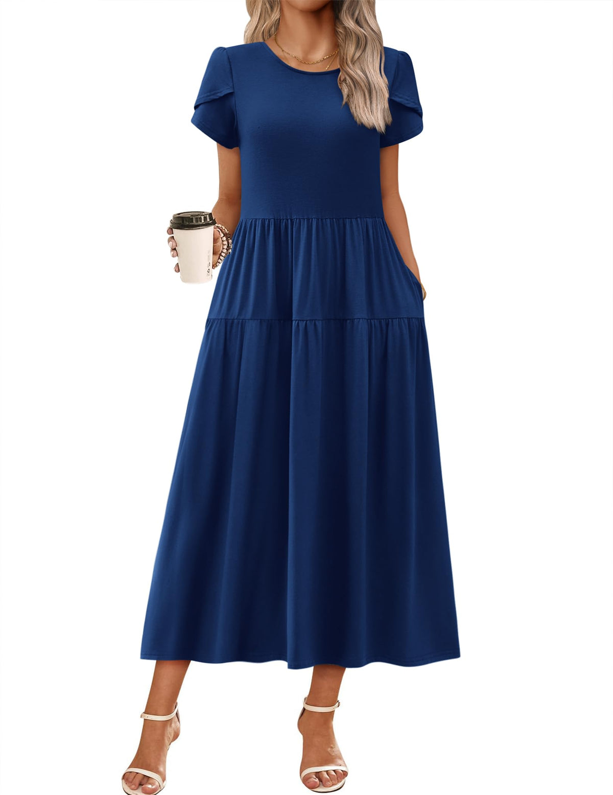 Zeagoo Summer Dresses for Women 2026 Maxi Bohemian Short Sleeve Long Dress
