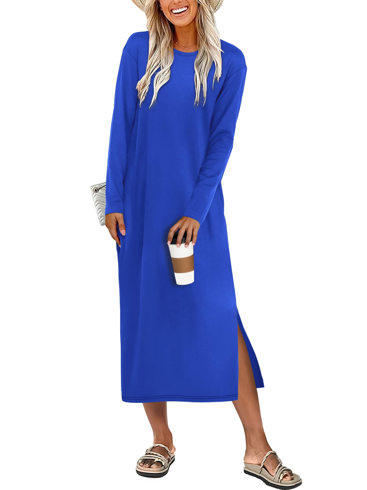 ANRABESS Long Sleeve Midi Dresses for Women