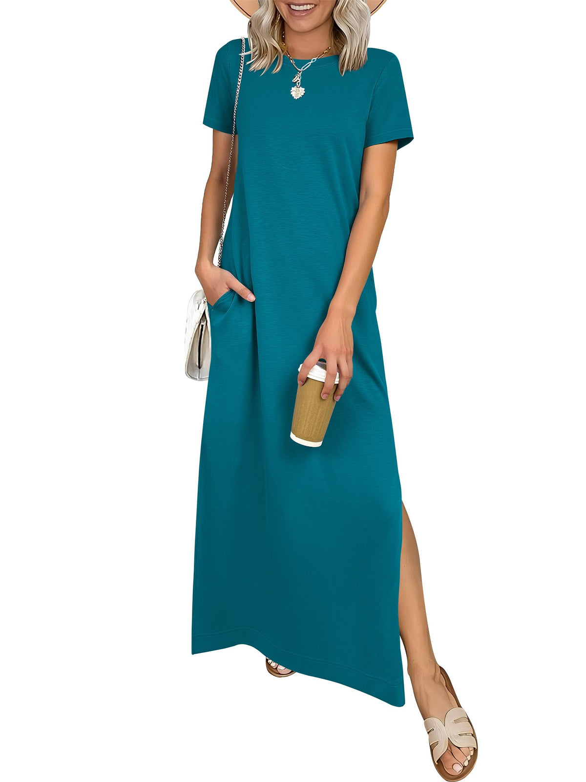 ANRABESS Womens Summer Maxi Dresses Wrinkle Free with Pockets