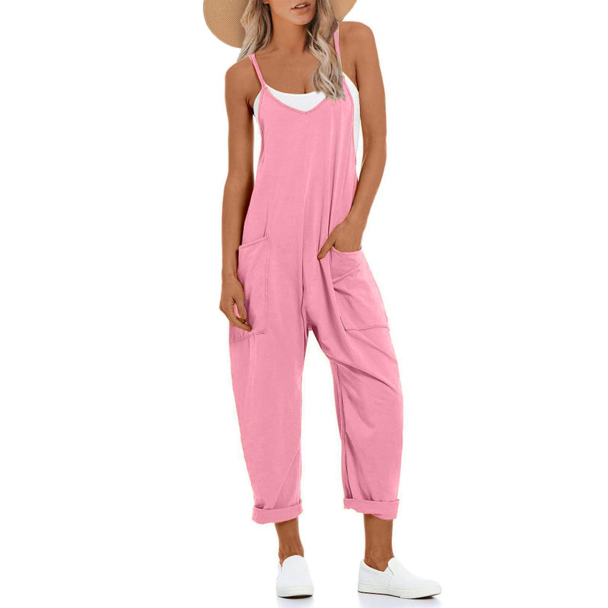 UNIANKIYA One Piece Jumpsuits for Women Casual Overalls Summer Rompers Trendy Jumpers Beach Vacation Outfits Travel Clothes