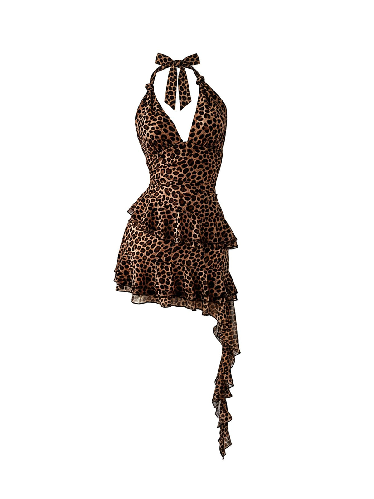 Verdusa Women's Halter Y2k Mini Dress Asymmetrical Wedding Guest Dress