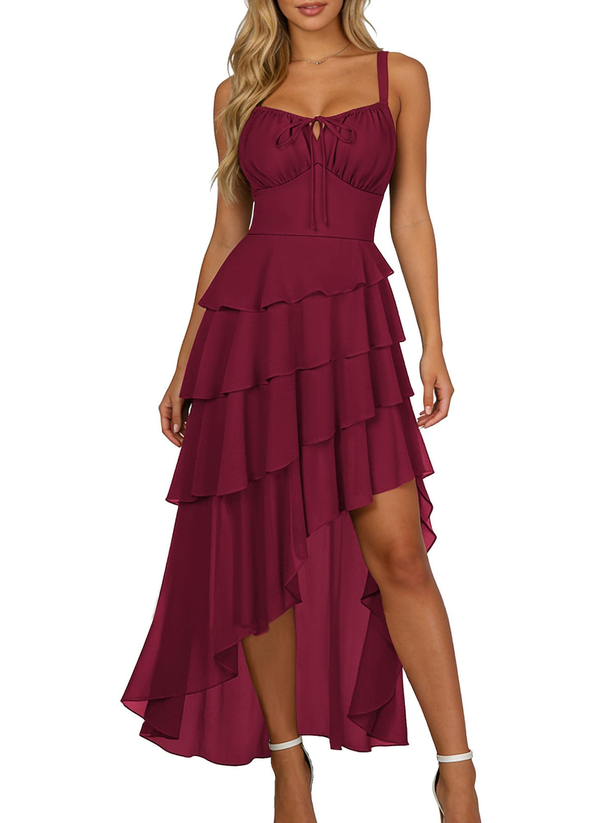 Scarlet Darkness Hi-Low Ruffle Renaissance Pirate Fairy Gothic Corset Dress