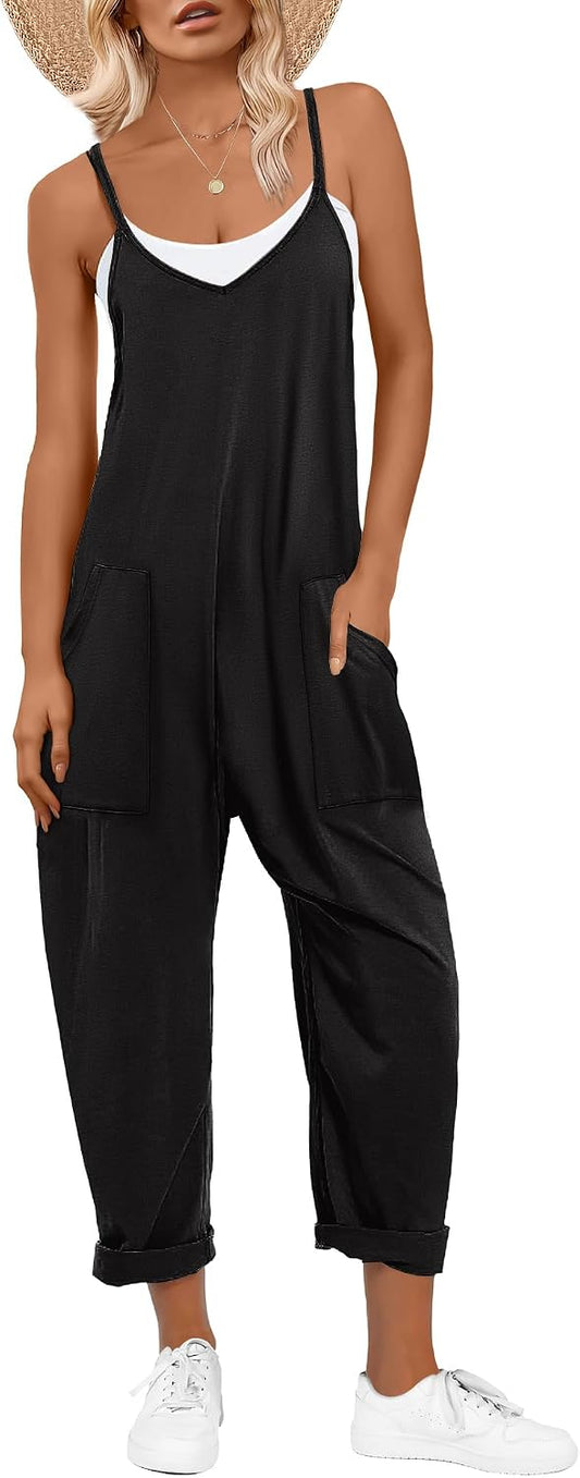 ANRABESS Jumpsuits for Women Summer Casual Sleeveless Overalls