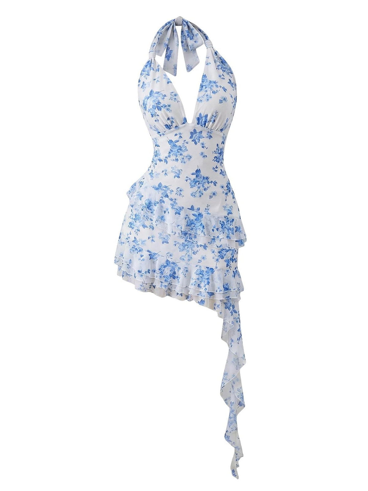 Verdusa Women's Halter Y2k Mini Dress Asymmetrical Wedding Guest Dress