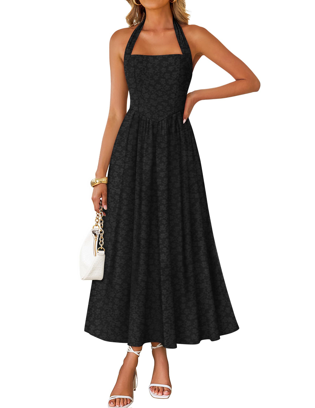 ZESICA Women's Summer Sleeveless Floral Wedding Guest Maxi Dress