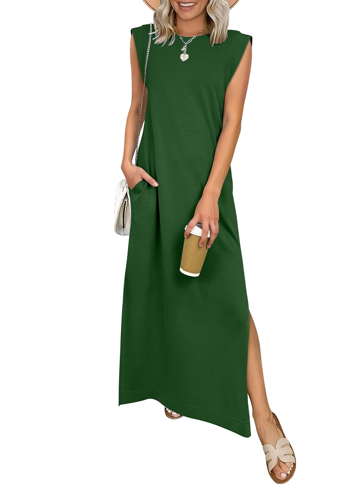ANRABESS Womens Summer Maxi Dresses Wrinkle Free Sundress with Pockets
