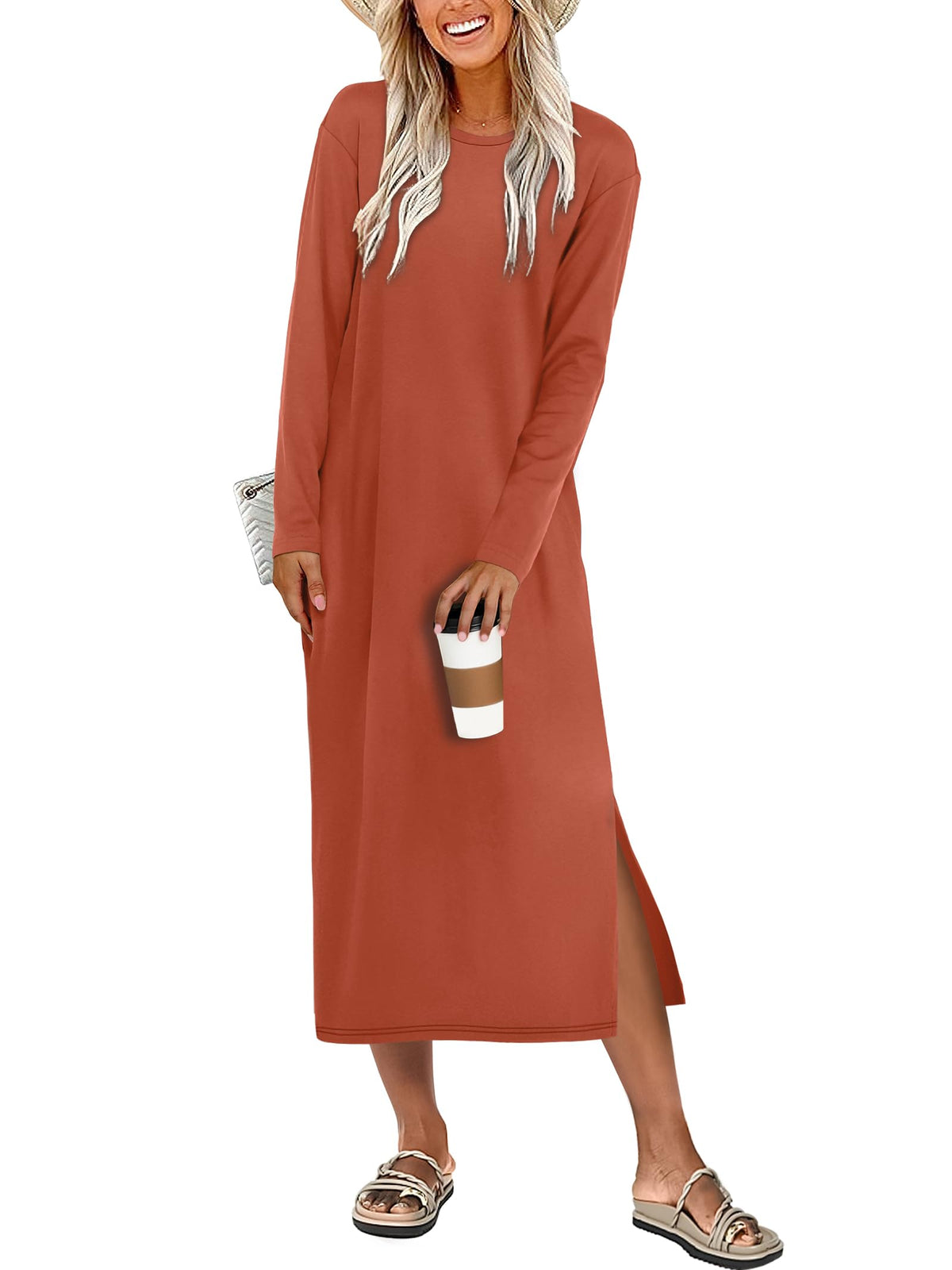 ANRABESS Long Sleeve Midi Dresses for Women