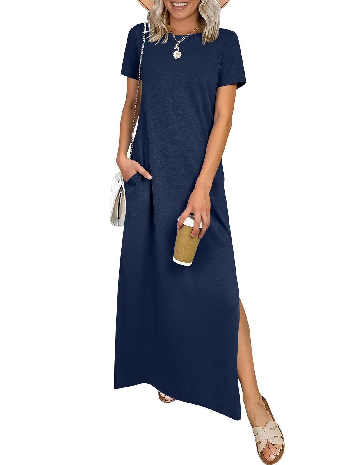 ANRABESS Womens Summer Maxi Dresses Wrinkle Free with Pockets