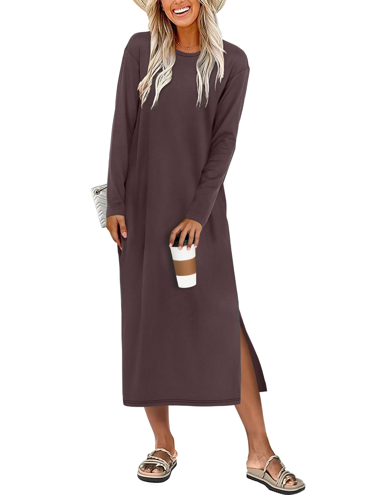 ANRABESS Long Sleeve Midi Dresses for Women