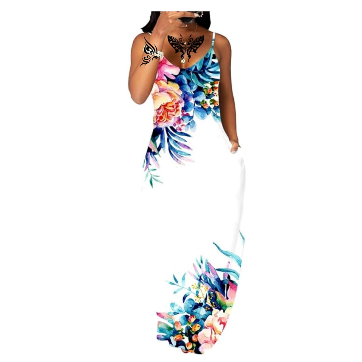 Women's Summer Maxi Long Dress Casual Boho Sleeveless Strap