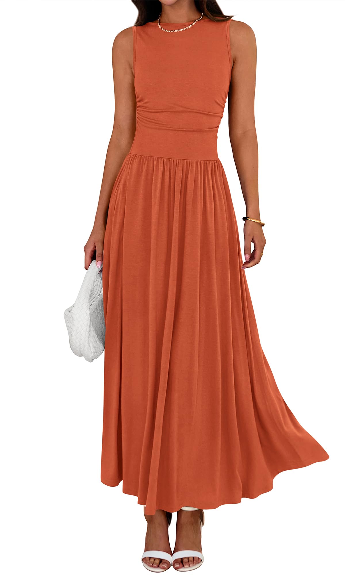 BTFBM Summer Maxi Dresses for Women Sleeveless Casual Dress