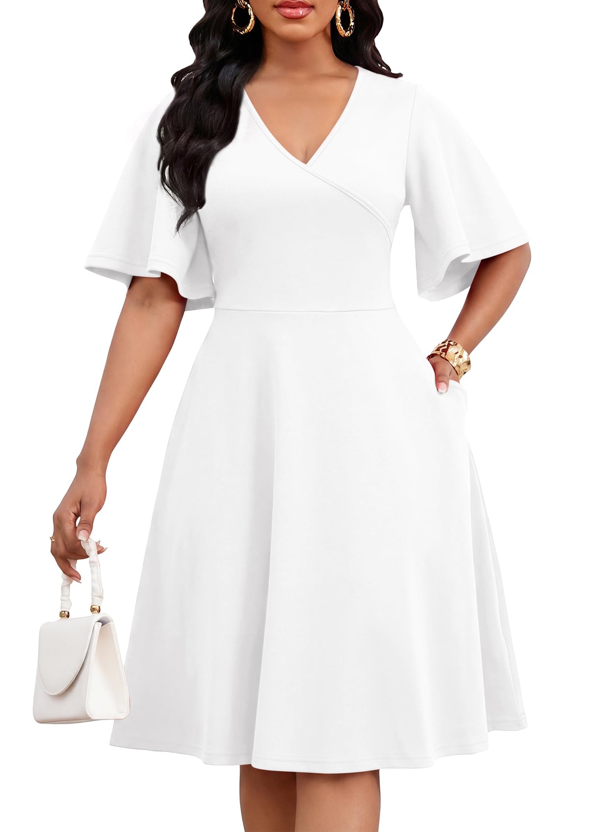 Nmoder Plus Size Curvy Women Dress A Line Church Cocktail Dresses