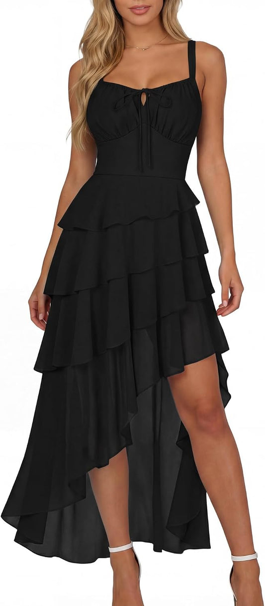 Scarlet Darkness Hi-Low Ruffle Renaissance Pirate Fairy Gothic Corset Dress