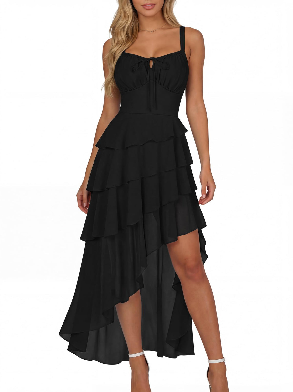 Scarlet Darkness Hi-Low Ruffle Renaissance Pirate Fairy Gothic Corset Dress