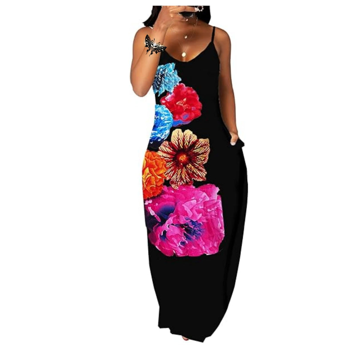 Women's Summer Maxi Long Dress Casual Boho Sleeveless Strap