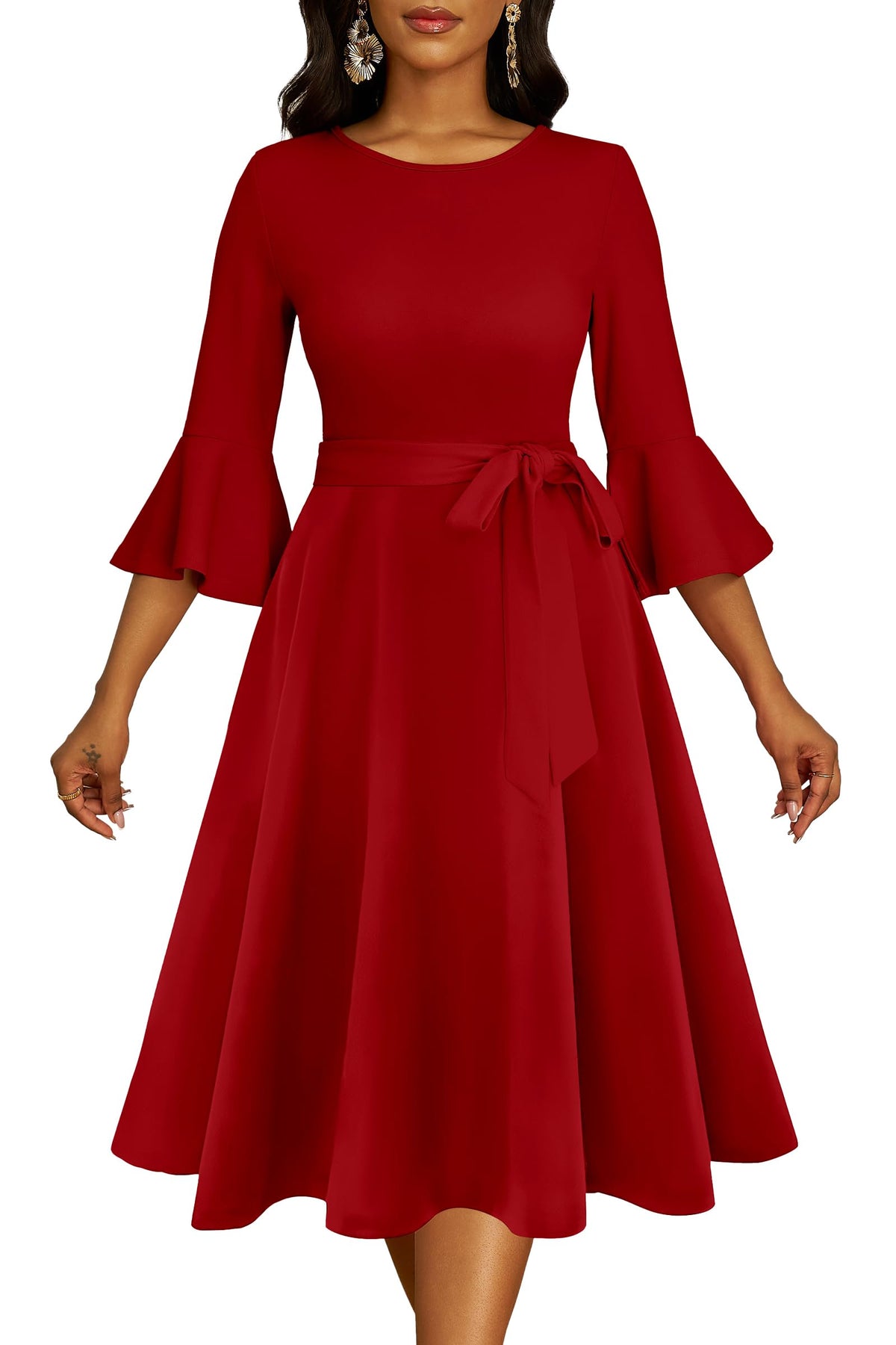 Nmoder Plus Size Curvy Women Dress A Line Church Cocktail Dresses