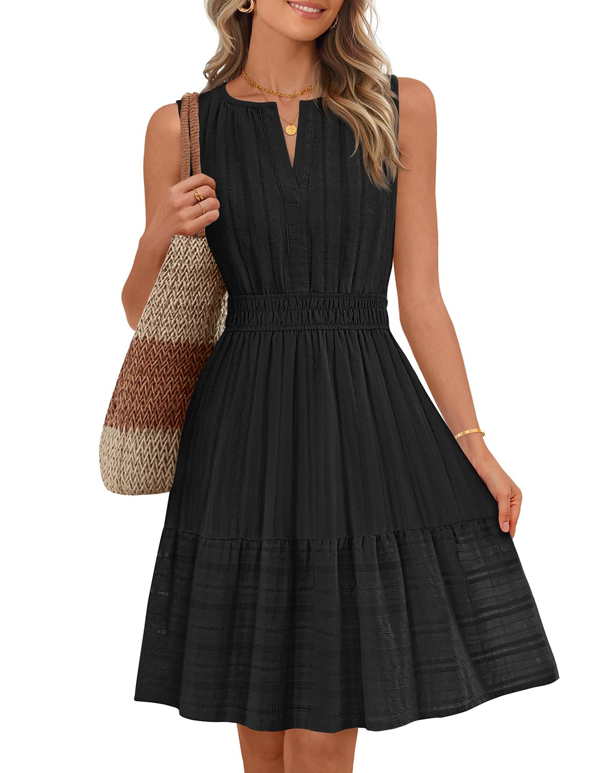 MEROKEETY Womens Summer Casual Beach Vacation Sleeveless Mini Sundress 2026