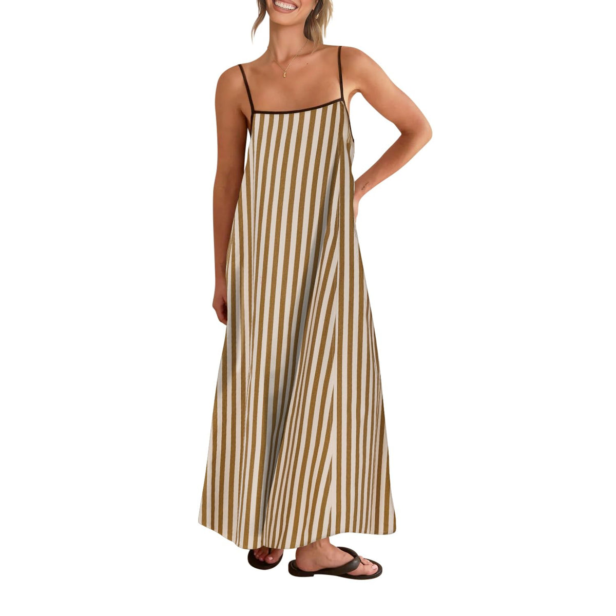 Shy Velvet Women's Linen Maxi Dress Spaghetti Strap Casual Boho Dress