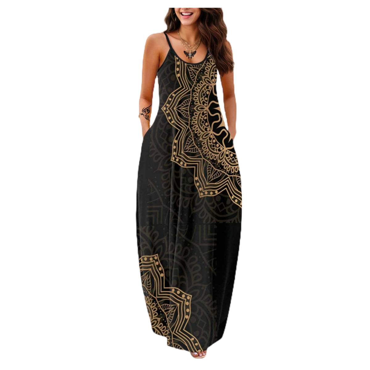 Women's Summer Maxi Long Dress Casual Boho Sleeveless Strap