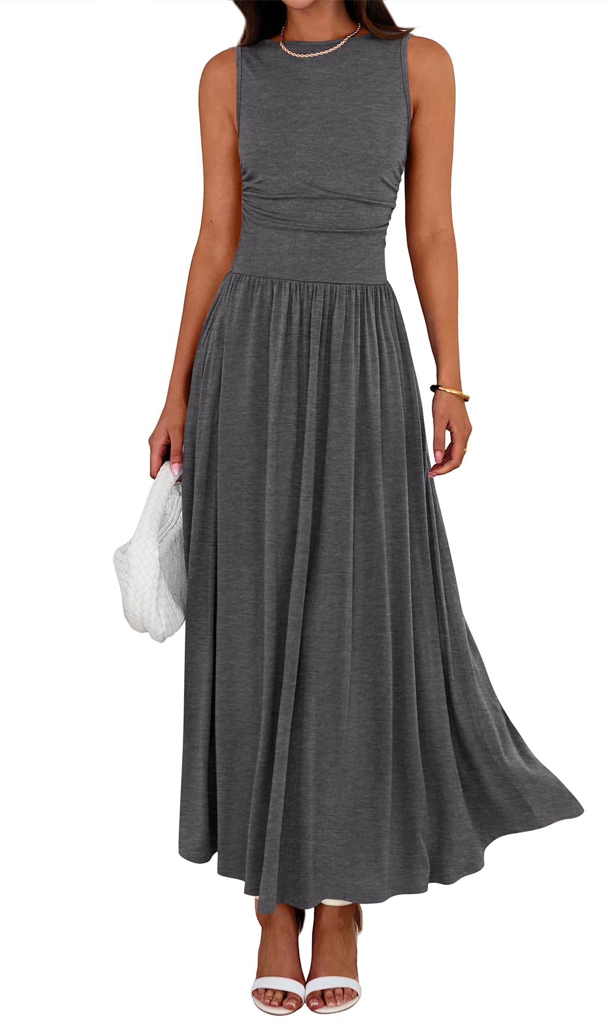 BTFBM Summer Maxi Dresses for Women Sleeveless Casual Dress