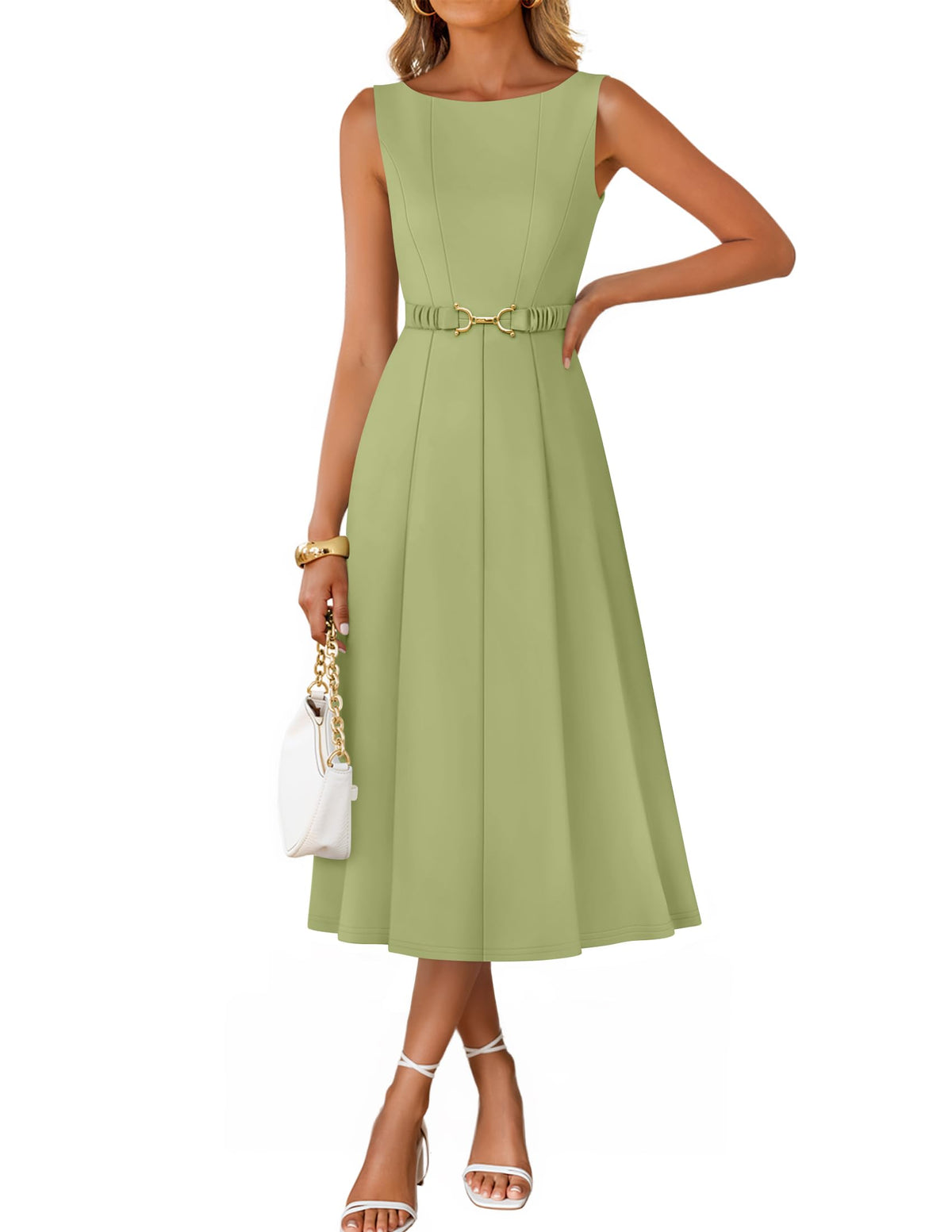 ZESICA Women's Summer Sleeveless 2026 Formal Cocktail Party Midi Dresses