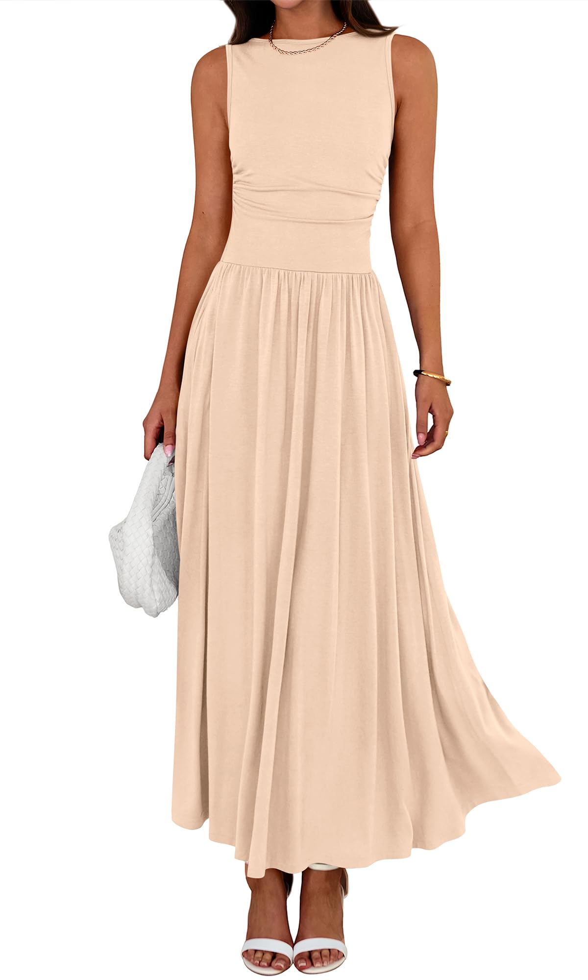 BTFBM Summer Maxi Dresses for Women Sleeveless Casual Dress