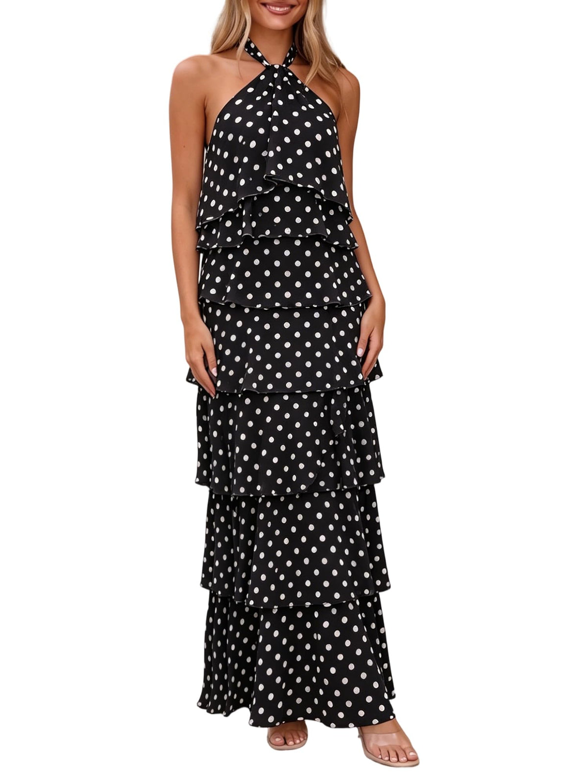 HOCILLE Women's Summer Boho Wedding Guest Long Formal Flowy Dresses
