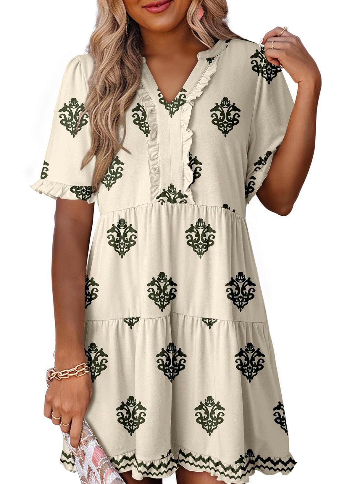 Dokotoo Womens A Line Babydoll Casual Summer Dresses with Pockets