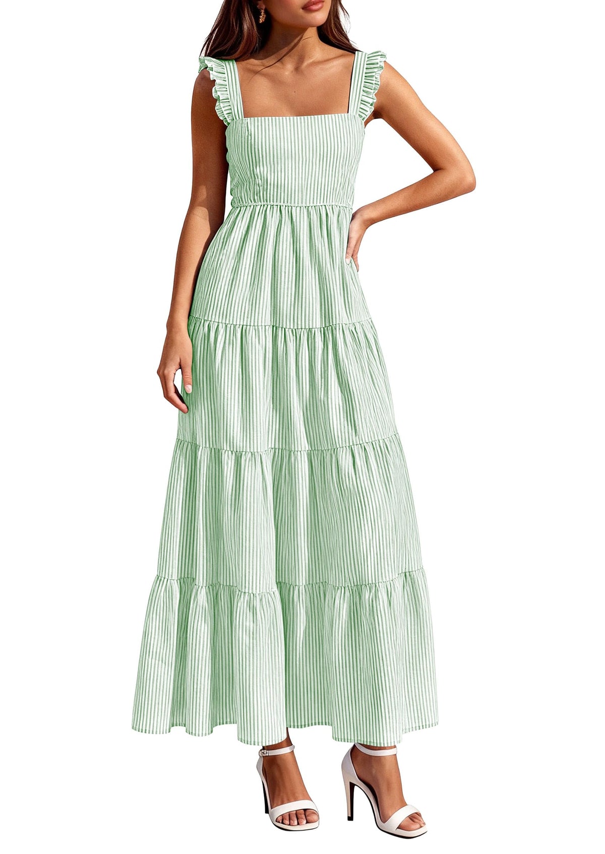 PRETTYGARDEN Women's Summer Striped Maxi Sun Dresses