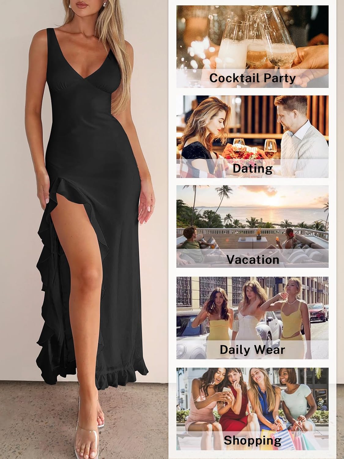 MIYIEONZ Summer Wedding Guest Dresses for Women Formal Maxi Dress