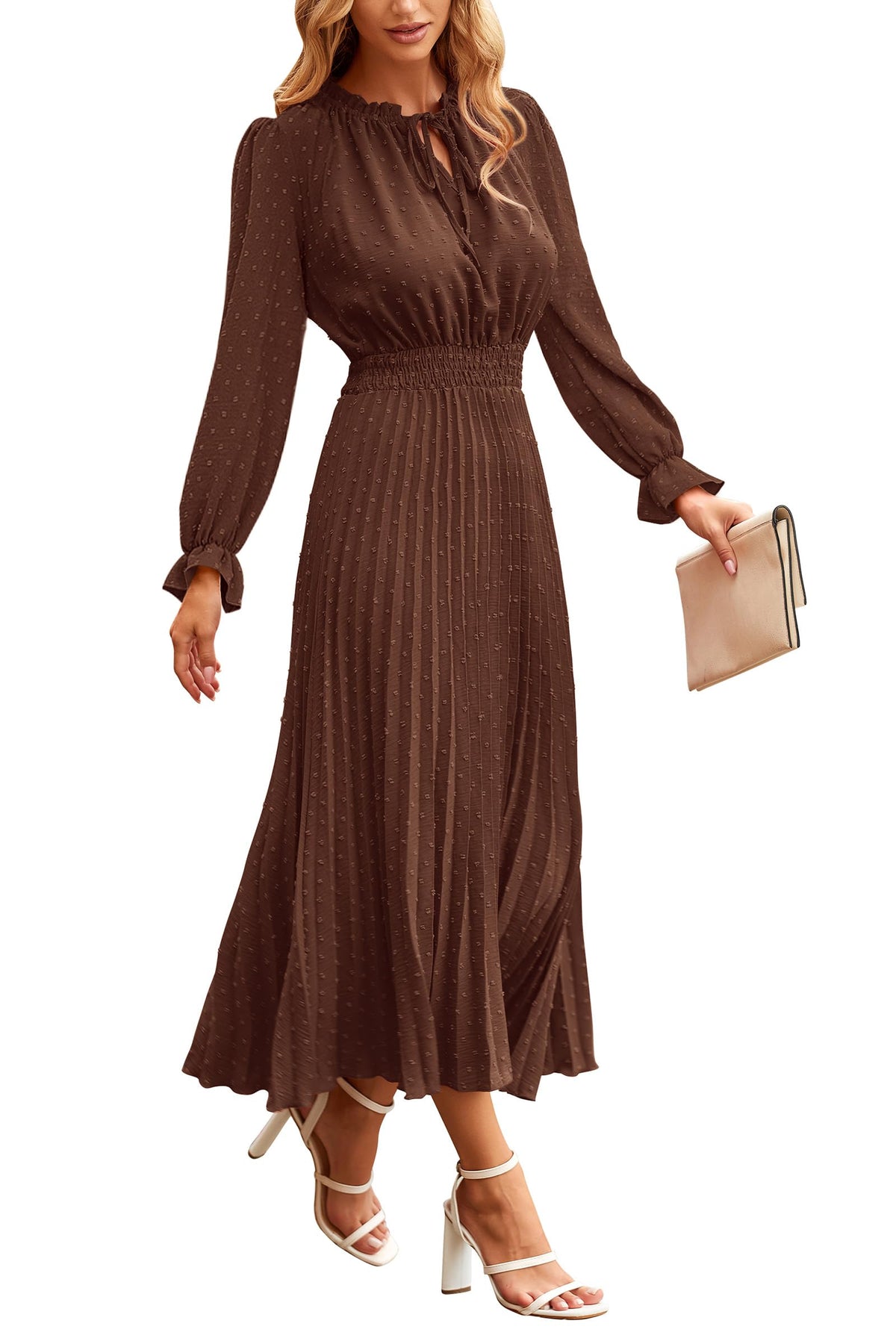 PRETTYGARDEN Women's Fall Midi Wedding Guest Dress