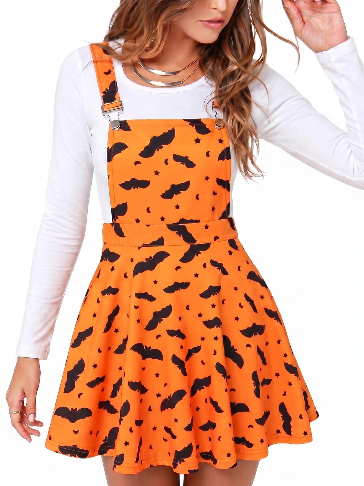 YOINS Overall Pinafore Dress for Women Pleated Mini Cute Suspender Skirt