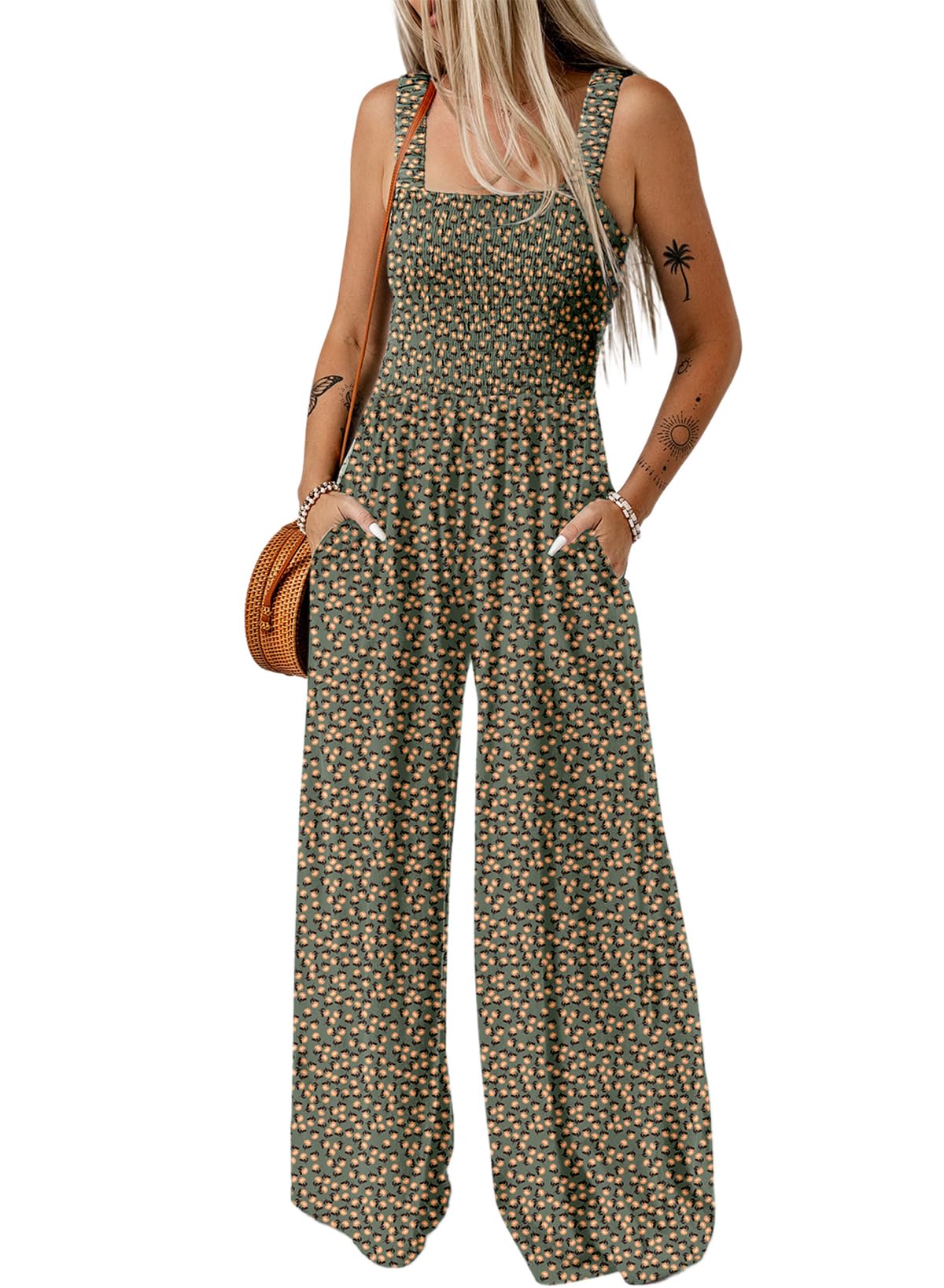 Dokotoo Women's Loose Overalls Jumpsuits One Piece Sleeveless Rompers