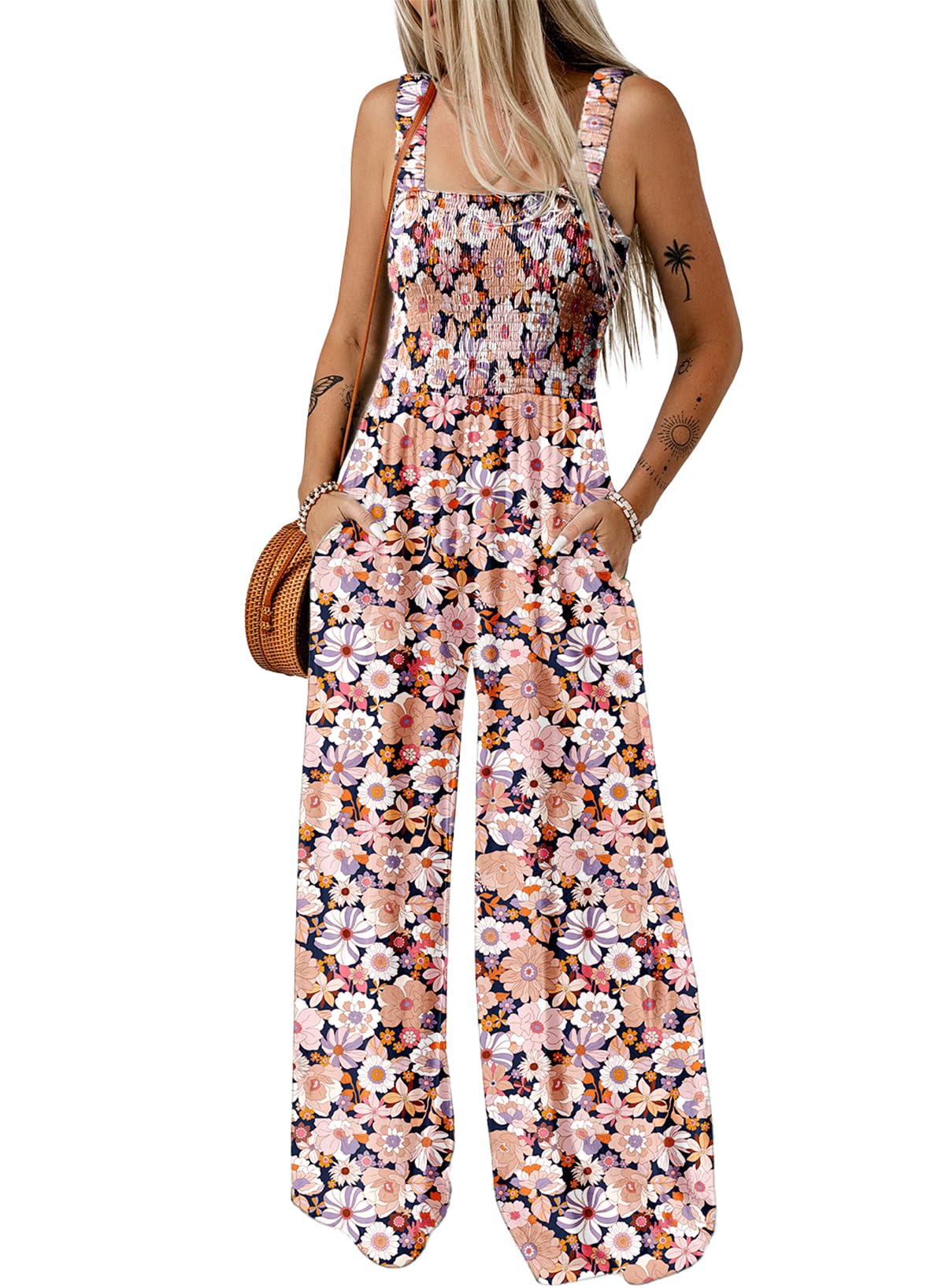Dokotoo Women's Loose Overalls Jumpsuits One Piece Sleeveless Rompers