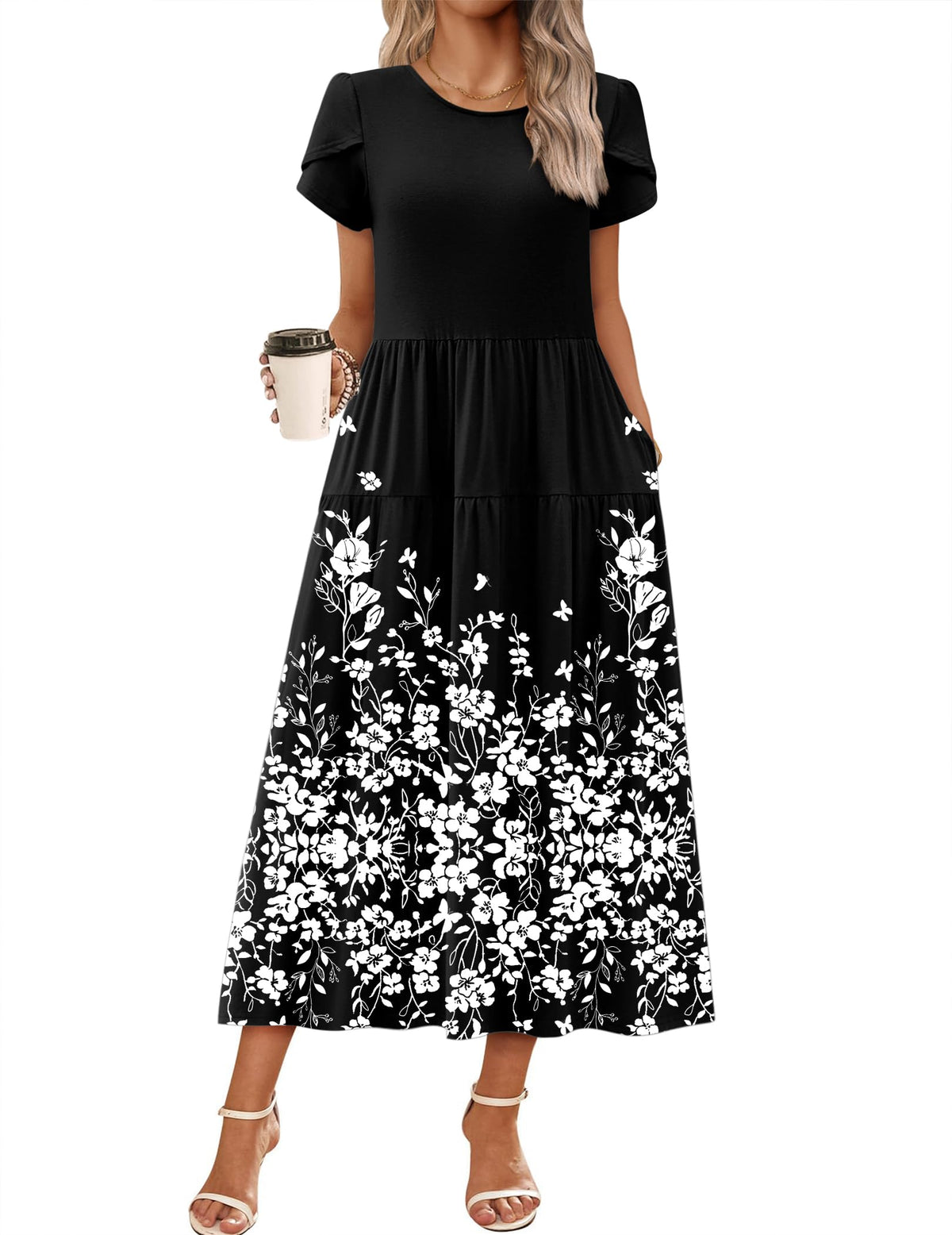 Zeagoo Summer Dresses for Women 2026 Maxi Bohemian Short Sleeve Long Dress