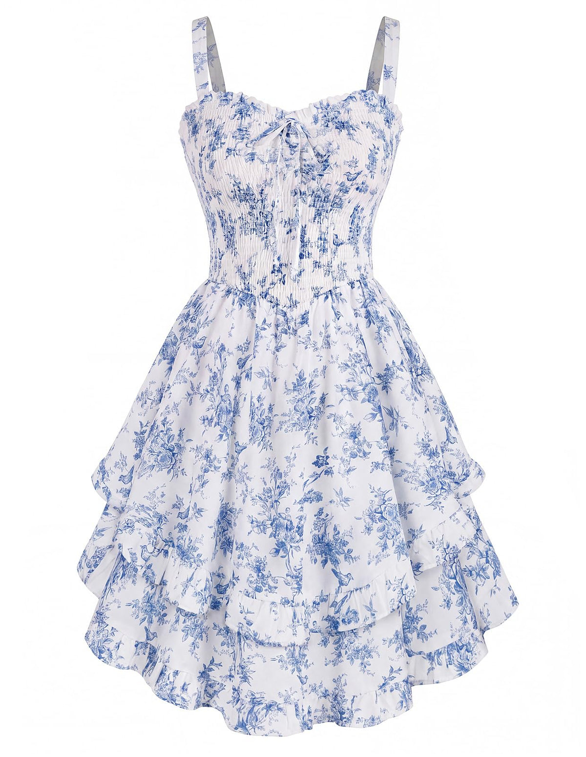 Scarlet Darkness Smocked Floral Sundresses Women Teens Summer Spring Dress