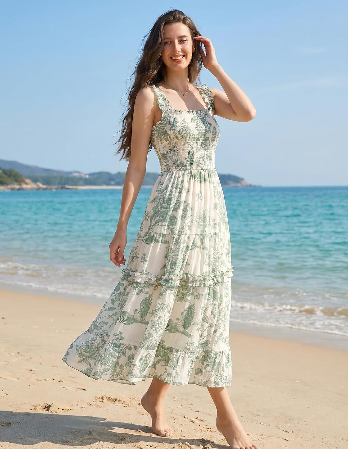 Scarlet Darkness Floral Dress for Women 2026 Summer Dress Flowy Sundress