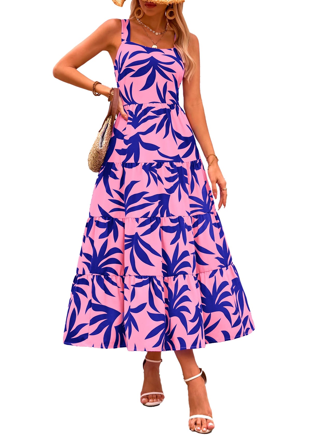 PRETTYGARDEN Womens 2026 Summer Dresses Fashion Clothing Floral Maxi Dress Ruffle Long Flowy Boho Beach Vacation Sundresses