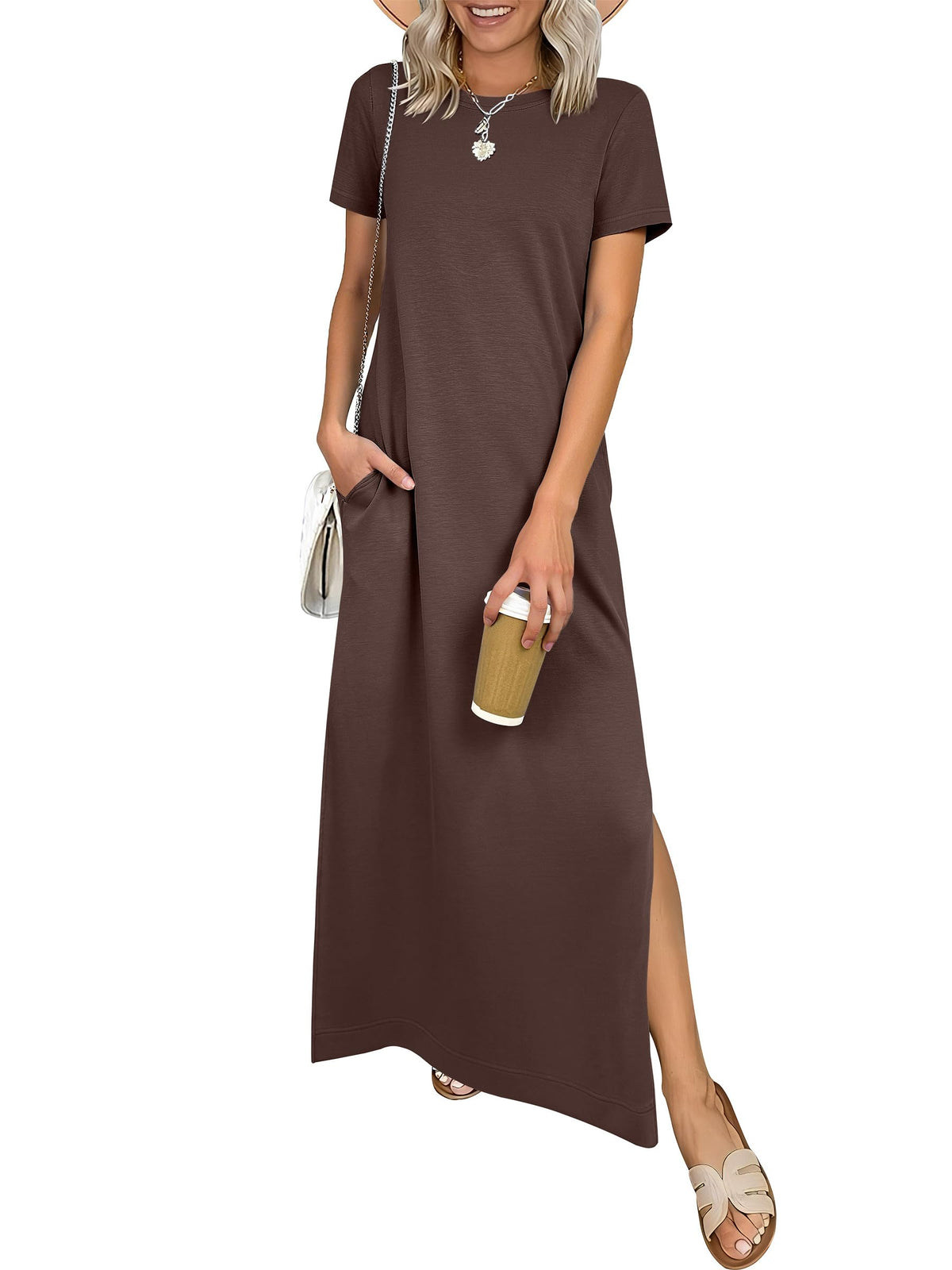ANRABESS Womens Summer Maxi Dresses Wrinkle Free with Pockets