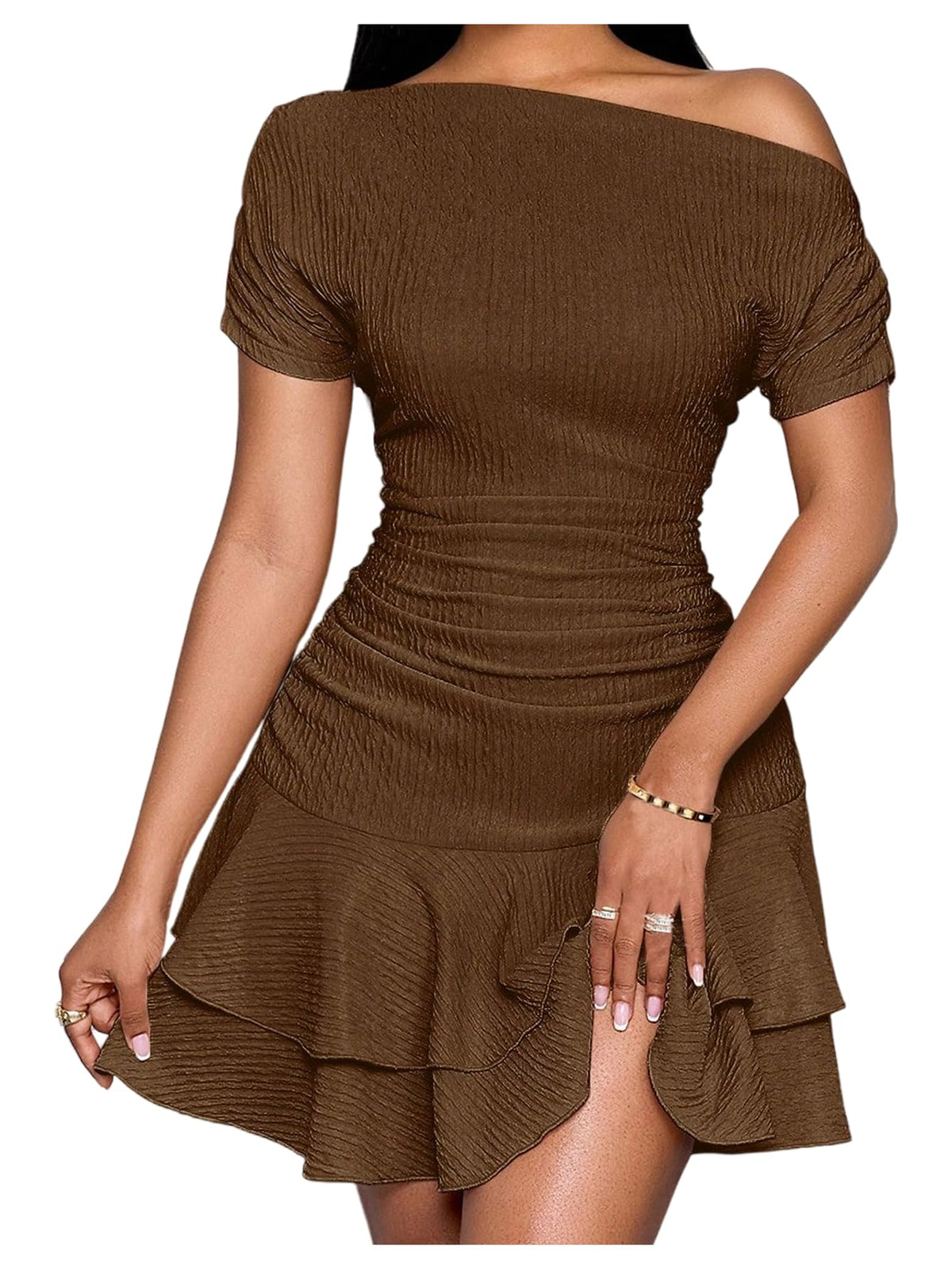 SOLY HUX Summer Brunch Dresses for Women Off The Shoulder Mini Dress
