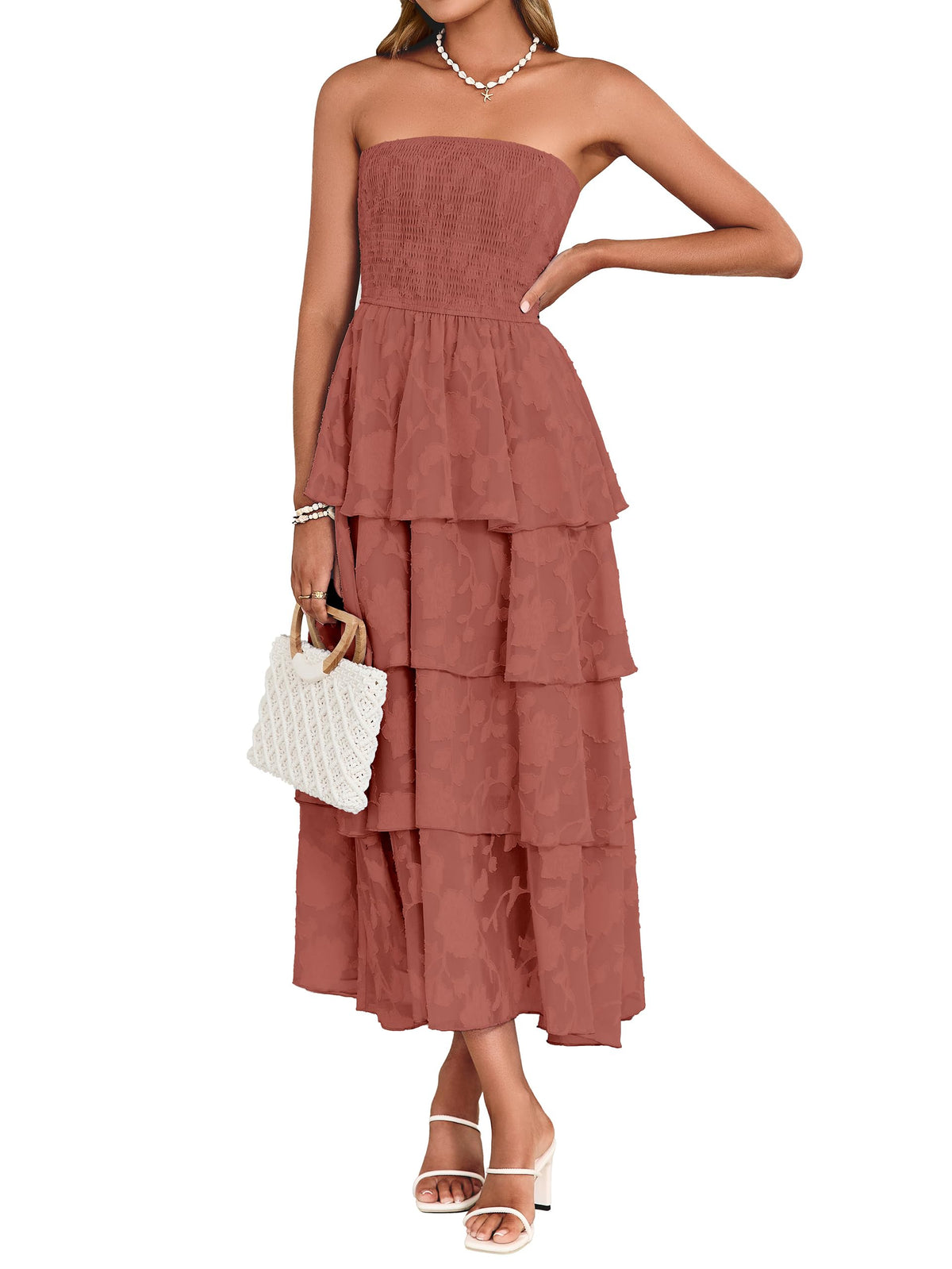Simplee Womens Maxi Boho Floral Strpless Wedding Guest Beach Long Dress