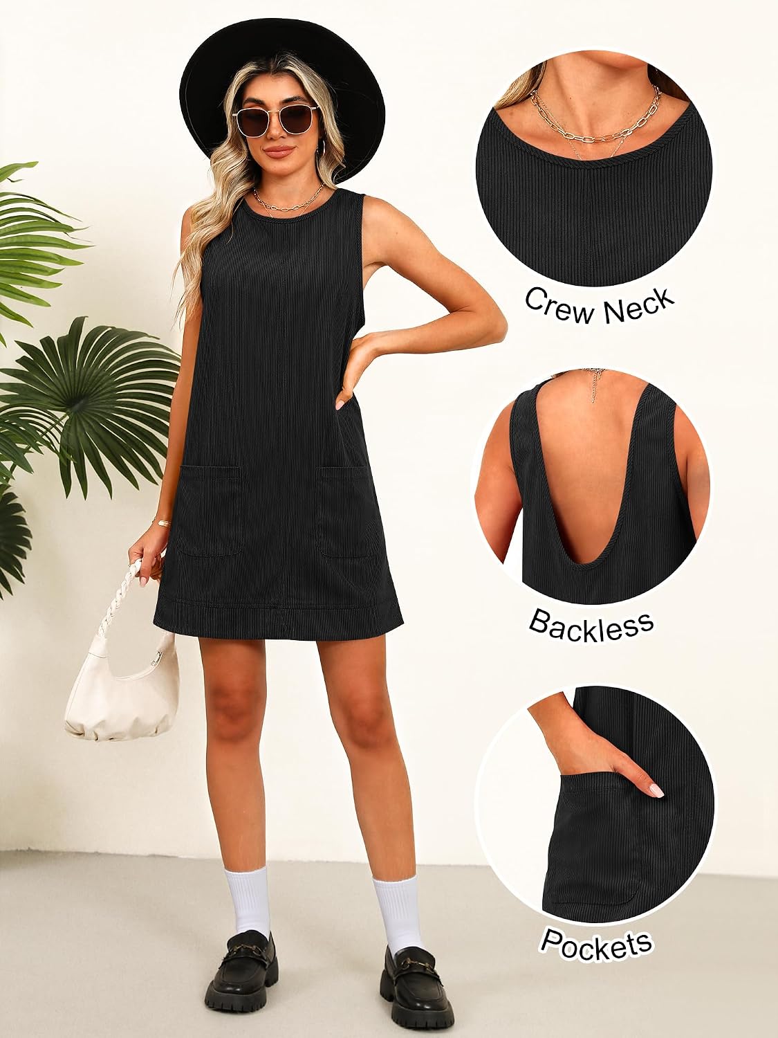 Caracilia Womens Corduroy Sleeveless Overall Mini Dress