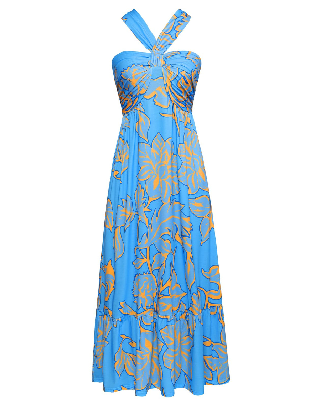 GRACE KARIN Womens Summer Floral Halter Boho Maxi Dresses