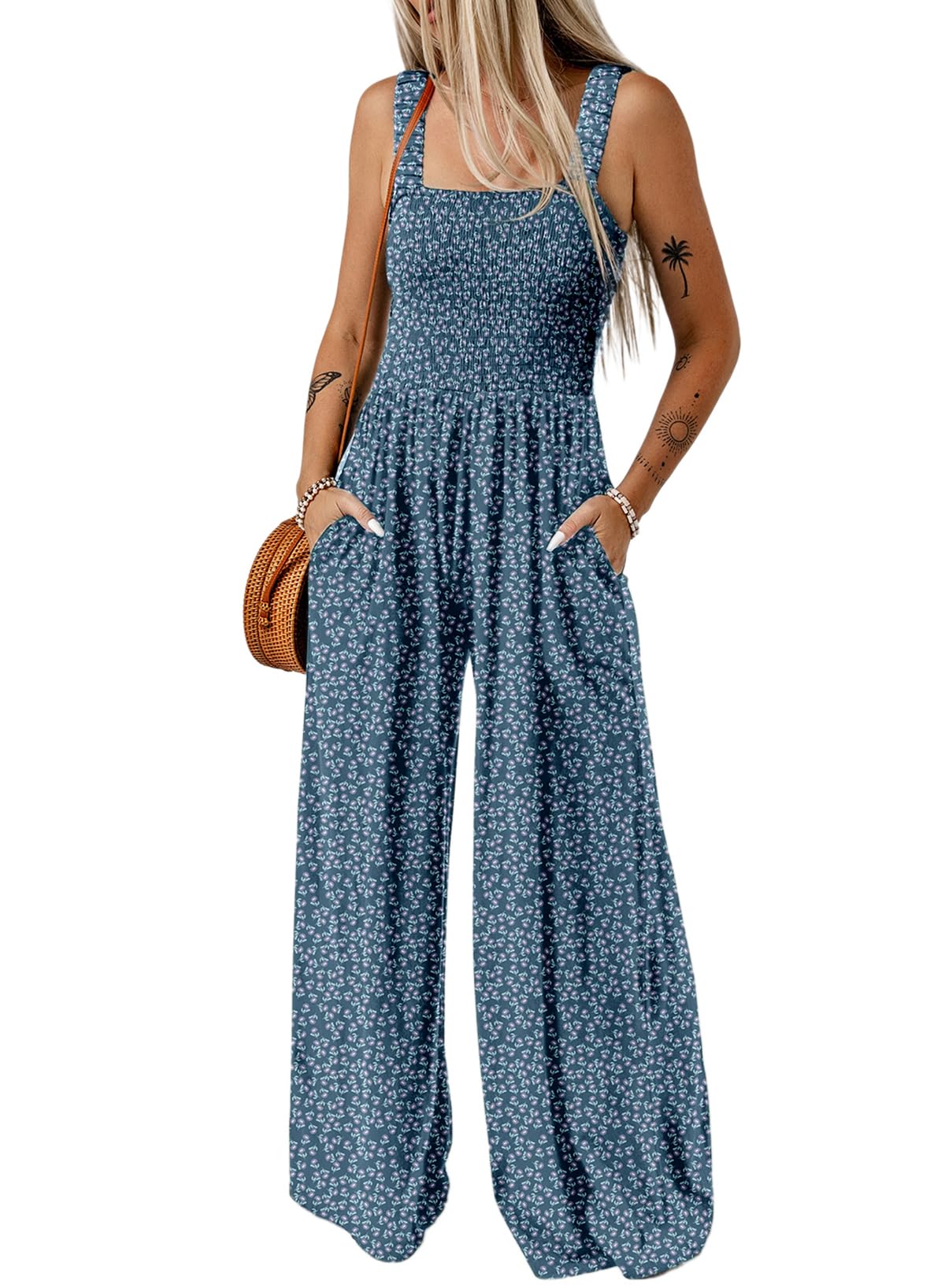 Dokotoo Women's Loose Overalls Jumpsuits One Piece Sleeveless Rompers